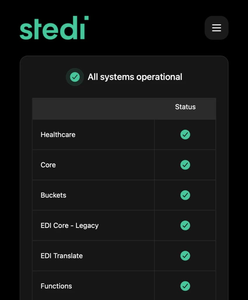 Stedi Status Page