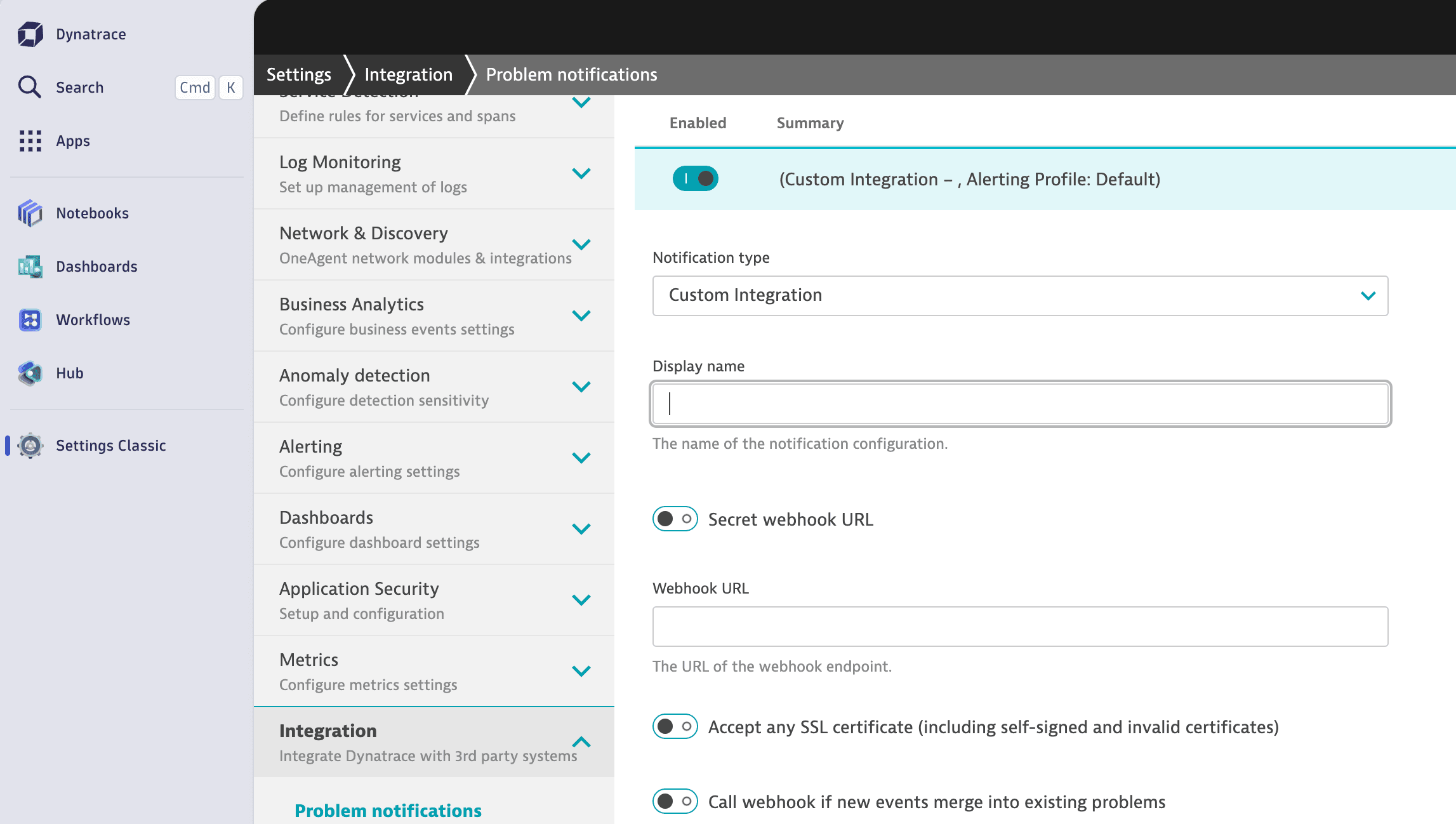 Dynatrace Webhook