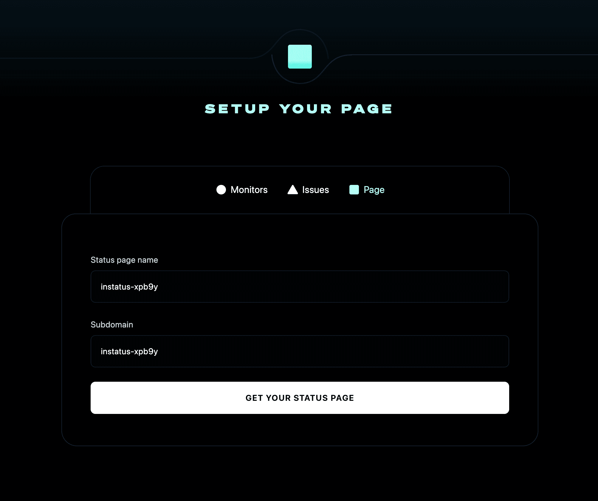 Status page created